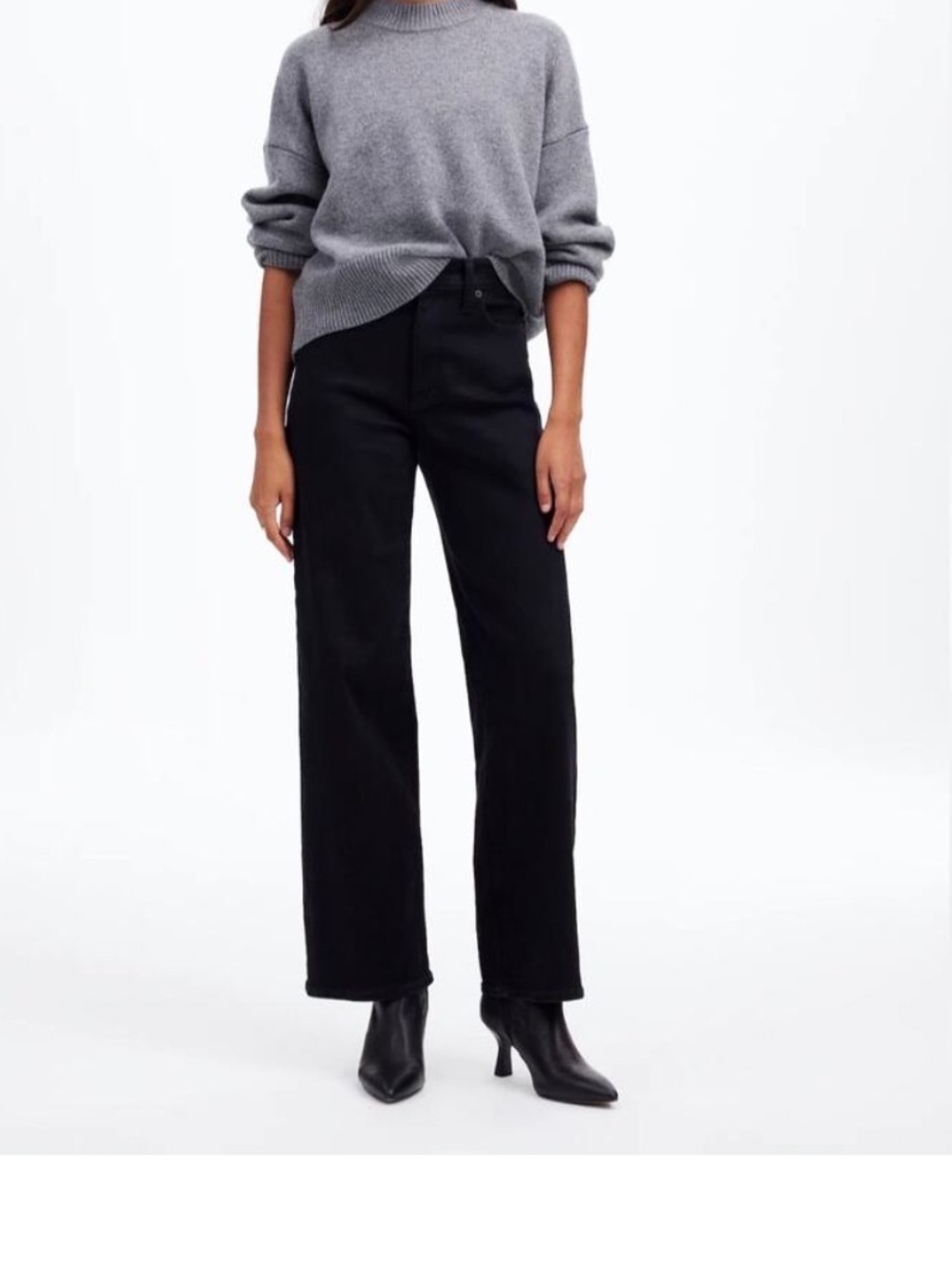 Madewell Black The Perfect Vintage Wide-Leg Jean Size 27